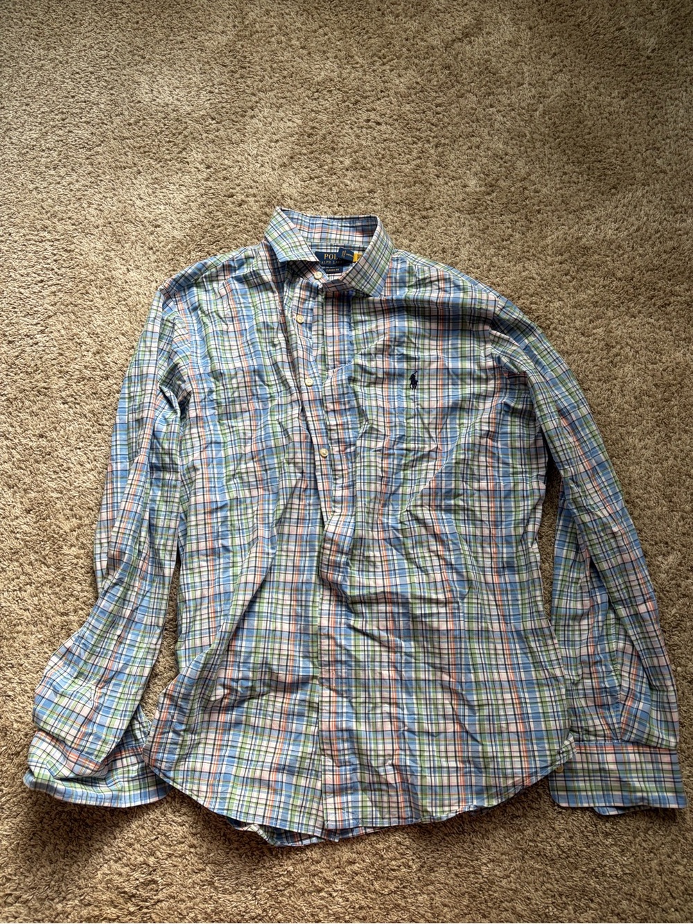 Polo by Ralph Lauren Pastel Plaid Button-Down Shirt - Blue/Green/Pink